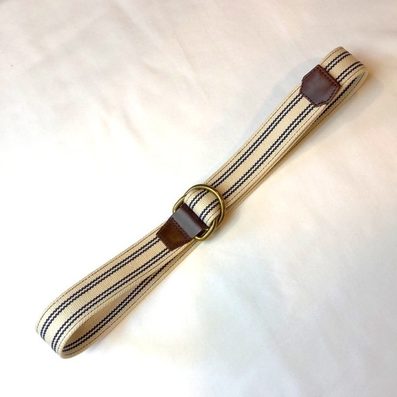 NWT J Crew Woven Cotton Leather Accent Belt Large - Picture 2 of 5